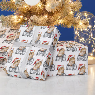 Papier Cadeau Joli Souris en Fauteuil Roulant Noël Inclusif 