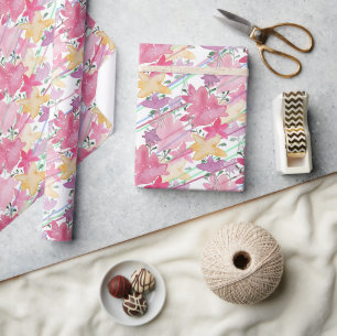 Papier Cadeau Joli thème de campagne florale de printemps en art