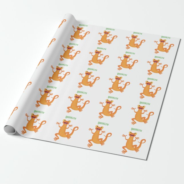 Papier Cadeau Joli triton orangé joyeux (Déroulé)