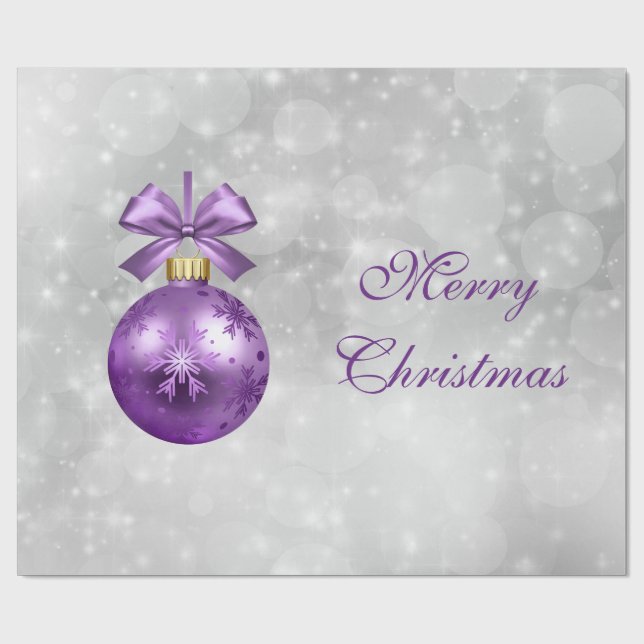 Papier Cadeau Joli violet brillant Noël Bauble Graphisme (Plat)