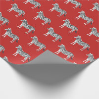 Joli zèbre coloré poster de animal motif rouge