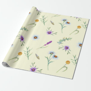 Papier Cadeau Jolie aquarelle Fleur sauvage Floral
