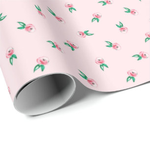 Papier Cadeau Jolie aquarelle rose Mini Ditsy motif floral
