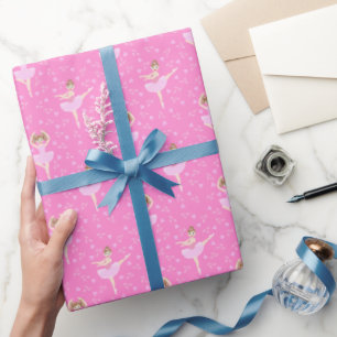 Papier Cadeau Jolie Ballerina fille fête d'anniversaire