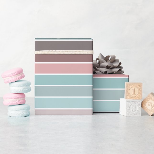 Papier Cadeau Jolie bande multicolore (Baby Shower)
