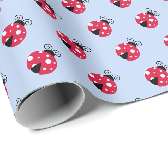Papier Cadeau Jolie coccinelle  (Coin rond)
