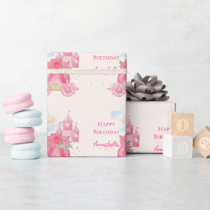 Papier Cadeau Jolie fête de princesse rose de conte de fées
