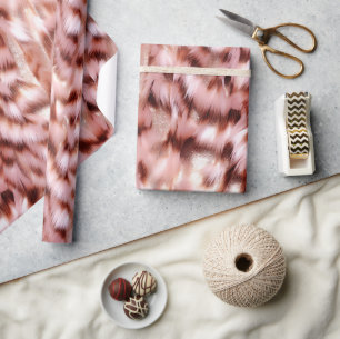 Papier Cadeau Jolie fille Rose Gold Zebra Glitzy Animal