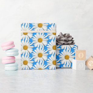 Papier Cadeau Jolie fleur de marguerite blanche - Mode florale