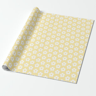 Papier Cadeau Jolie fleur de marguerite de dessin animé jaune pa