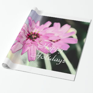 Papier Cadeau Jolie fleur de marguerite rose. Art photo floral.