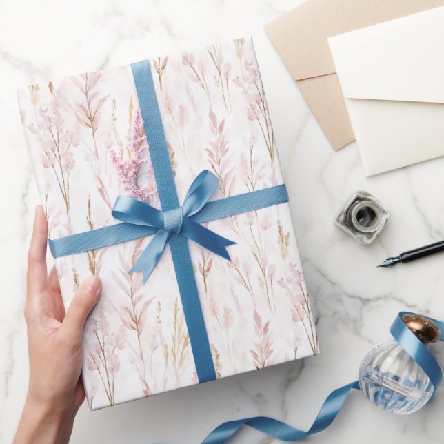 Papier Cadeau Jolie Fleur Rose Anniversaire (Cadeaux)