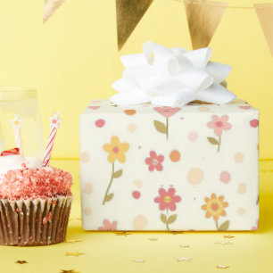Papier Cadeau Jolie Fleur Souriante