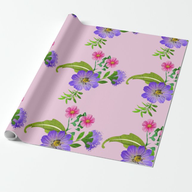 Papier Cadeau Jolie Florale  (Déroulé)