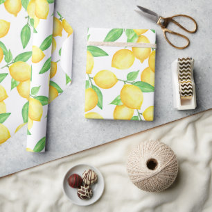 Papier Cadeau Jolie impression de citron agrumes