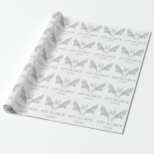 Papier Cadeau Jolie ligne de chauve-souris avec nom personnalisé