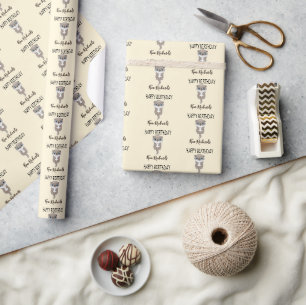 Papier Cadeau Jolie loutre brune crème anniversaire