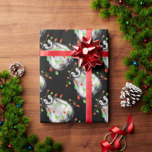 Papier Cadeau Jolie Noël Penguin vacances chevelure scintillant