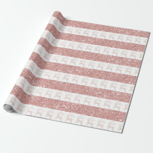 Papier Cadeau Jolie Parties scintillant blanche et Rose d'or No