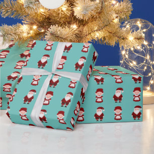 Papier Cadeau Jolie Père Noël/Mme Claus Noël