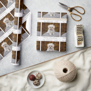 Papier Cadeau Jolie photo de chien de Noël 