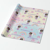 Jolie princesse africaine et Unicorn Rainbow Birth
