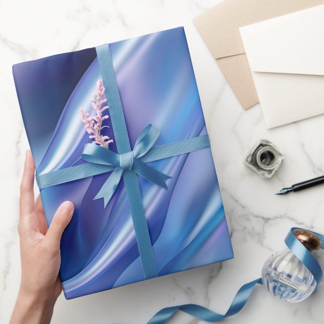 Papier Cadeau Jolie Rêveuse Bleu Violet Fête de Mariage (Cadeaux)