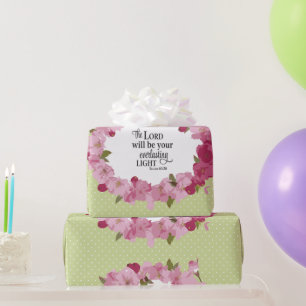 Papier Cadeau Jolie rose Fleurs chrétiennes Cadeau