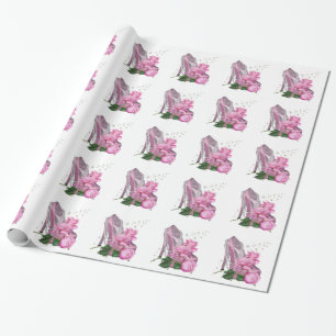 Papier Cadeau Jolie rose rose talon haut
