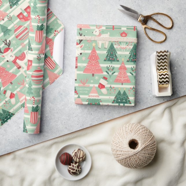 Papier Cadeau Jolie saison de Noël scandinave (Artisanat)