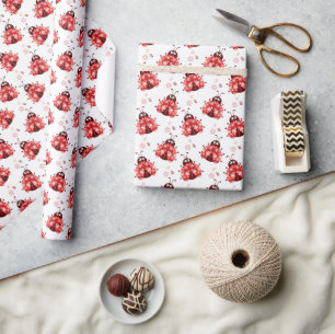Papier Cadeau Jolies coccinelles fantaisistes