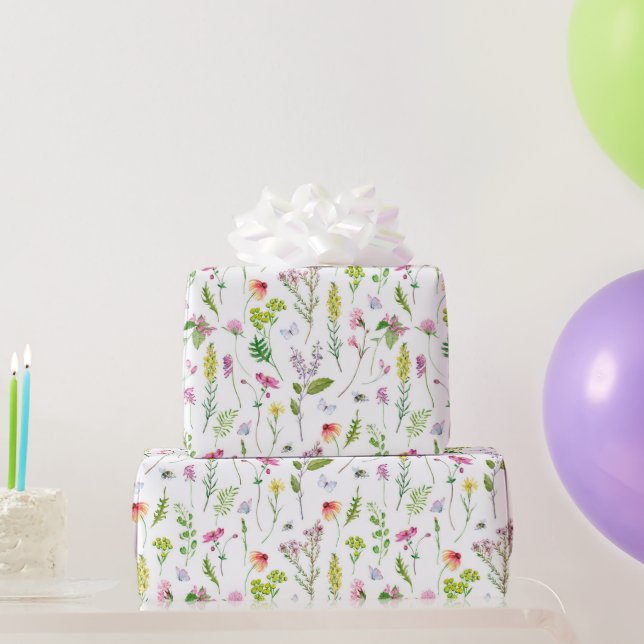 Papier Cadeau Jolies Fleurs de Jardin Art Botanique Floral (Cadeaux de fête)