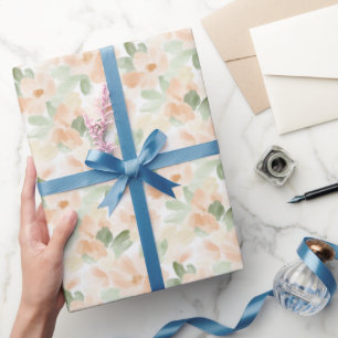 Papier Cadeau Jolies Fleurs de Pêche pour une Baby Shower de Mar