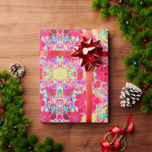 Papier Cadeau Jolies fleurs lumineuses et colorées