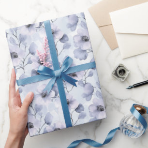 Papier Cadeau Jolies Fleurs Violettes