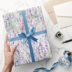 Papier Cadeau Jolies Fleurs Violettes Romantiques pour une Baby 