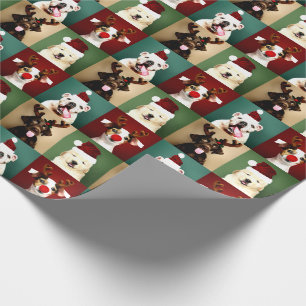 Papier Cadeau Jolies photos de chiens de Noël pour les fêtes