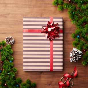 Papier Cadeau Jolies rayures roses marron