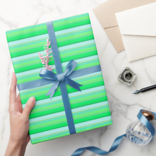 Papier Cadeau Jolies rayures vert aqua