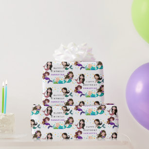 Papier Cadeau Jolies sirènes sous les filles de la mer Anniversa