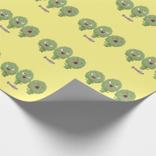 Papier Cadeau Jolis artichauts chantants dessin animé de légume 