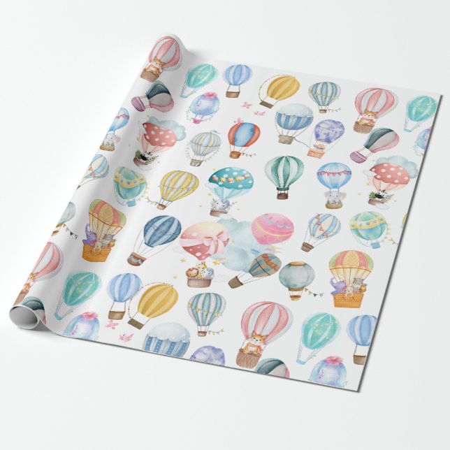Papier Cadeau Jolis ballons à air chaud  (Déroulé)