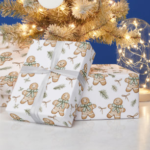 Papier Cadeau Jolis biscuits de Noël au pain d'épice à la crème 
