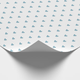 Papier Cadeau Jolis cœurs d'amour bébé bleu aquarelle