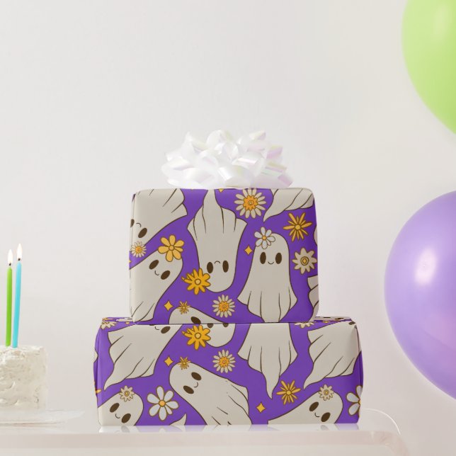 Papier Cadeau Jolis fantômes Halloween  (Cadeaux de fête)