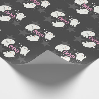 Papier Cadeau Jolis Fantômes Halloween BOO