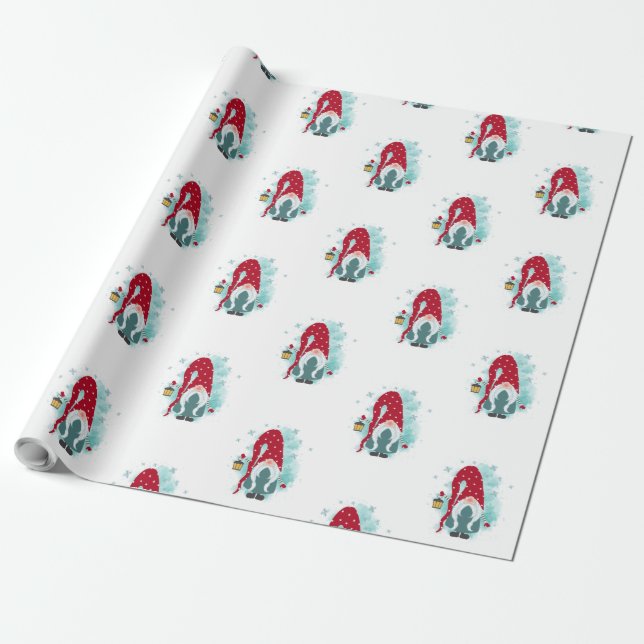 Papier Cadeau Jolis Gnômes Adorables (Déroulé)