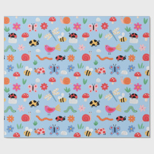 Papier cadeau jolis insectes