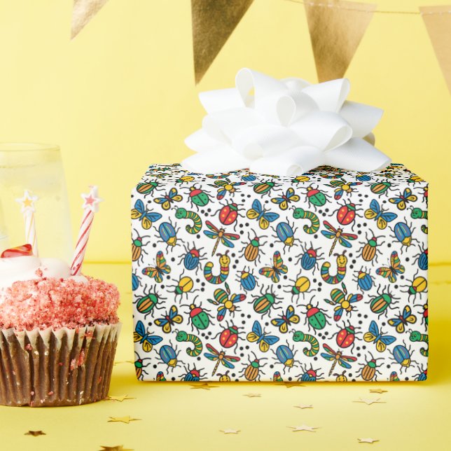Papier Cadeau Jolis insectes et bestioles (Fête d'anniversaire)