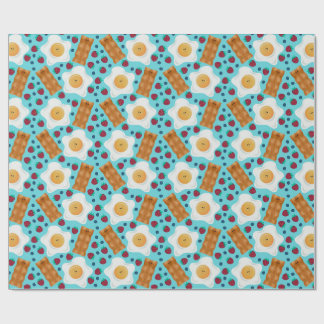 Papier Cadeau Jolis œufs bleus Bacon Fraises Myrtilles 